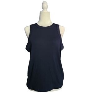 Madewell Supima Rib Cutaway Tank Top Navy Blue Women's Size XL